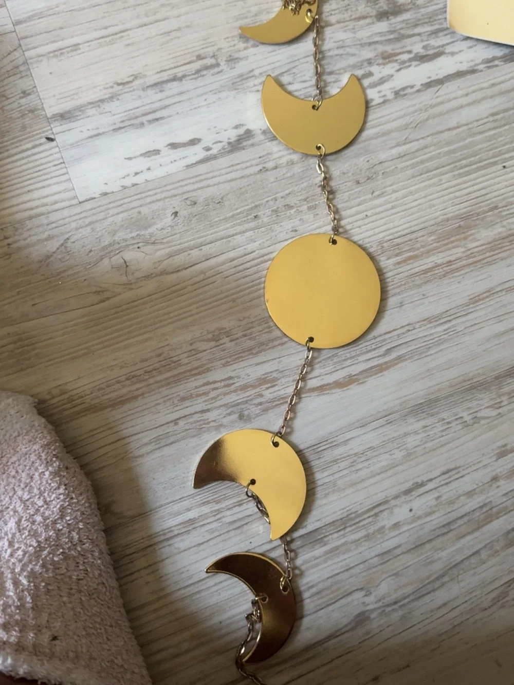 Gold Crescent & Circle Wall Hanging - Decorative Home Wall Decor